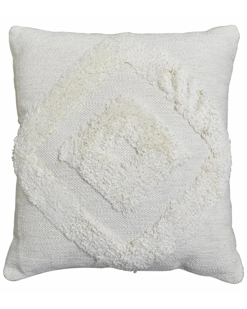 Handwoven Cotton Tufted Polyfilled Cushion - Cream