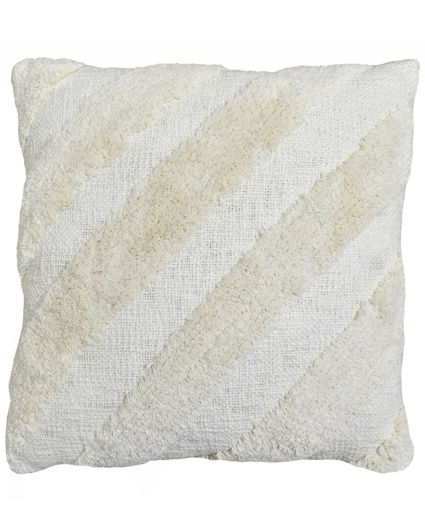 Handwoven Cotton Tufted Polyfilled Cushion - Cream
