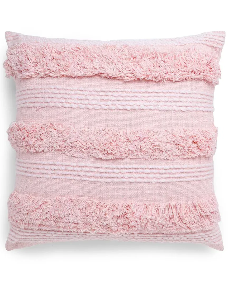 Handwoven Cotton Tufted Polyfilled Cushion - Pink