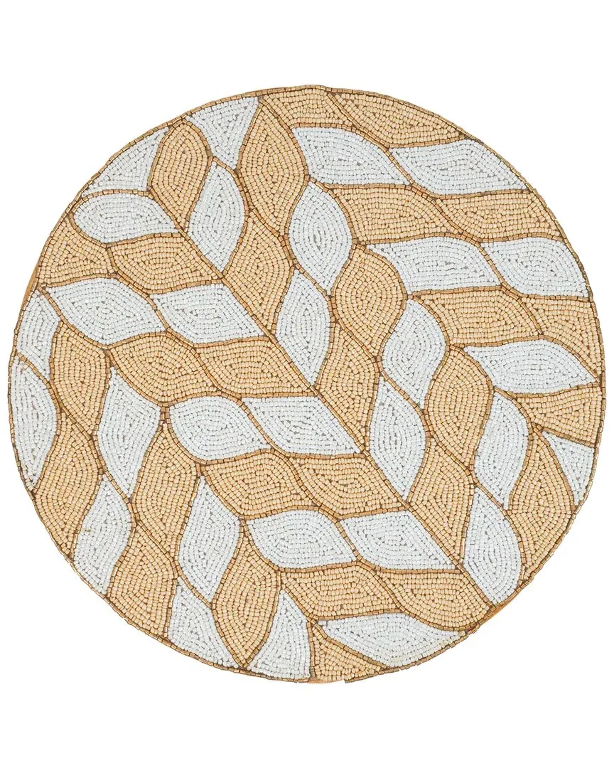 Natural Hues Beaded Placemat - White image