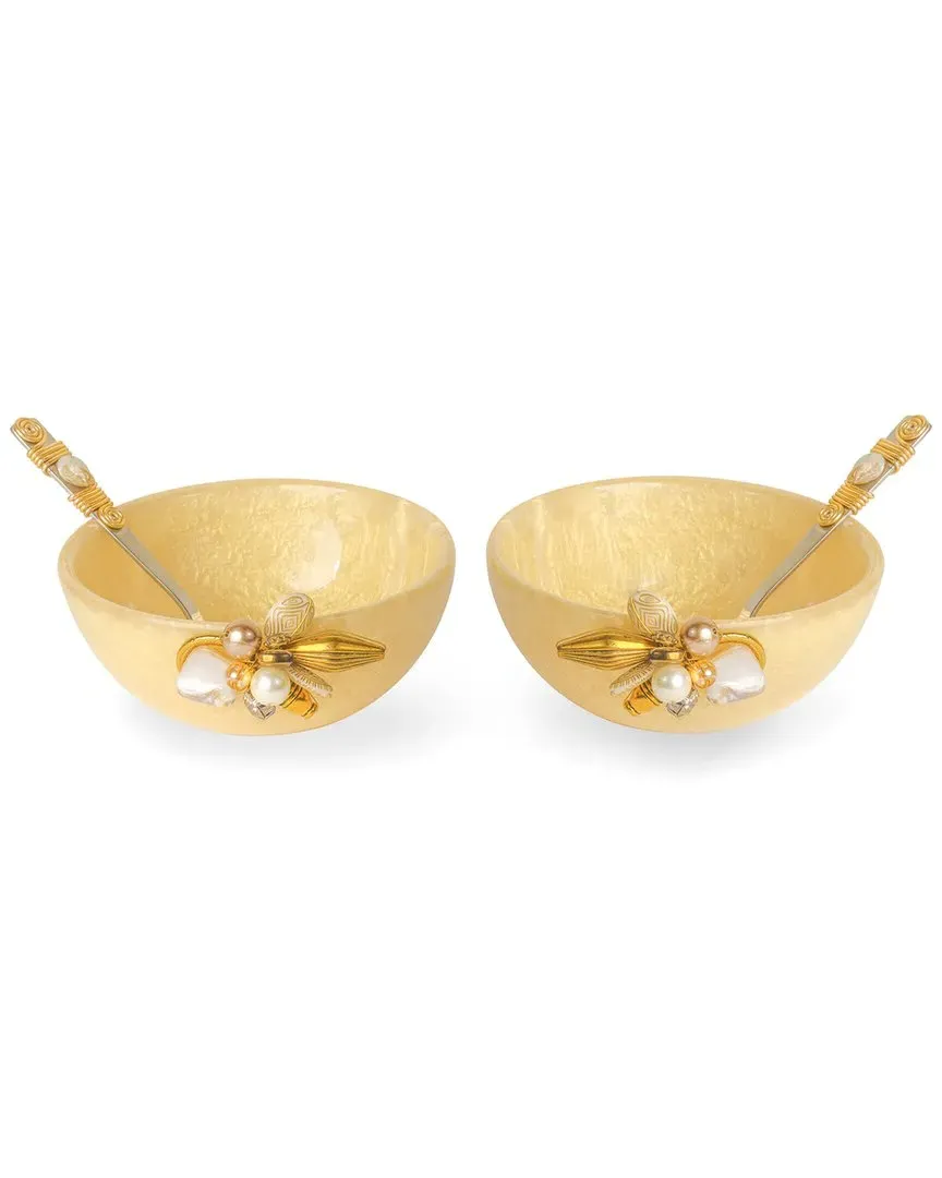 Pearl Decorative Snack Bowls Set of 2 - Gold, Resin