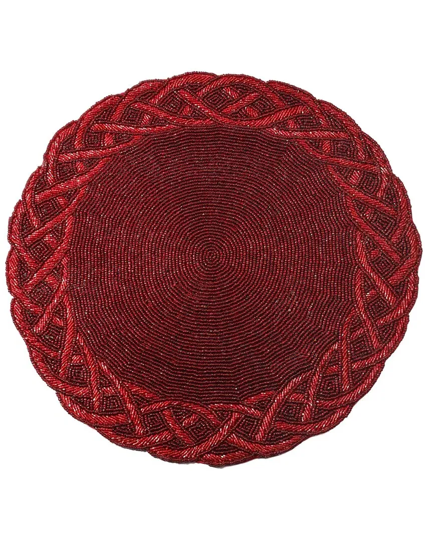 Ruby Glow Beaded Placemat - Red image