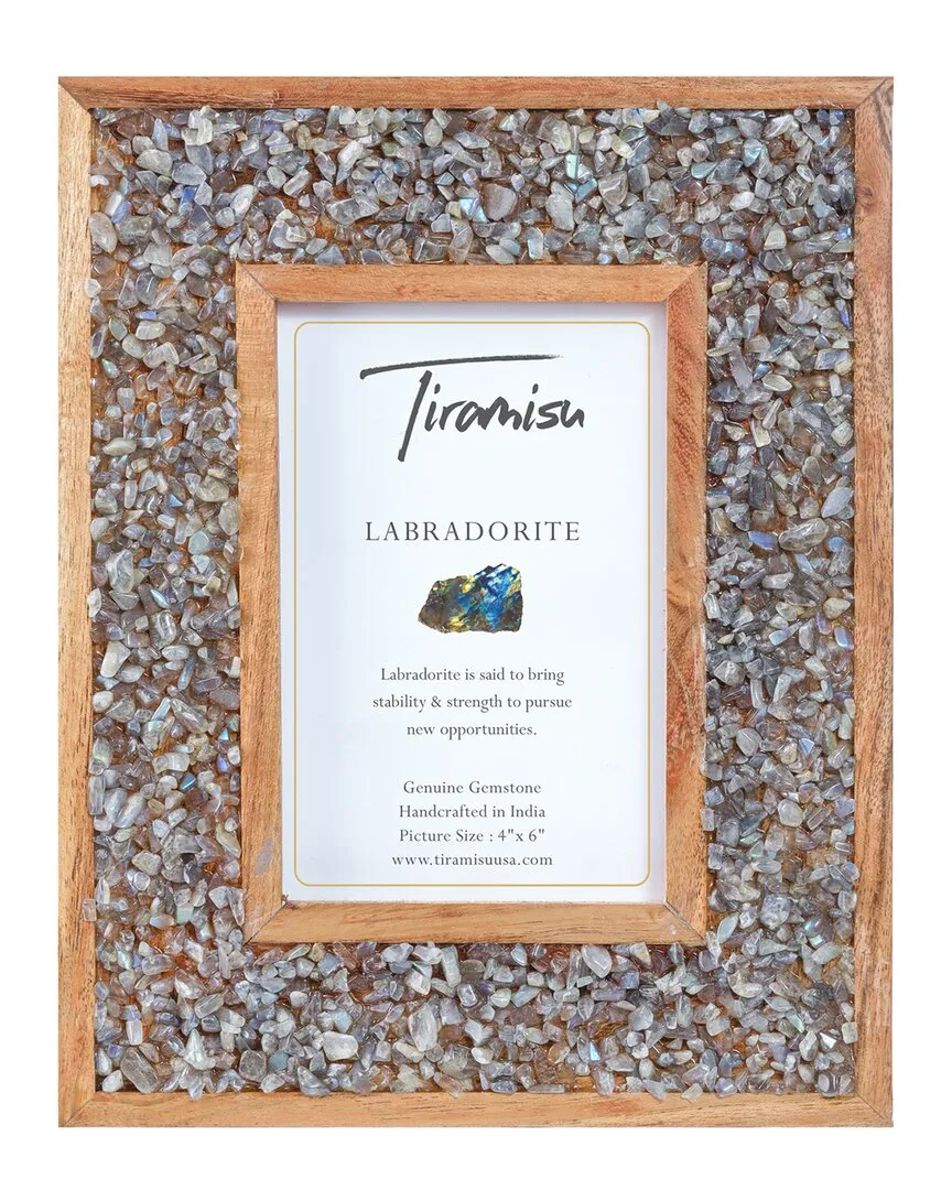 Seascape Labradorite Picture Frame - Blue, Acacia Wood image