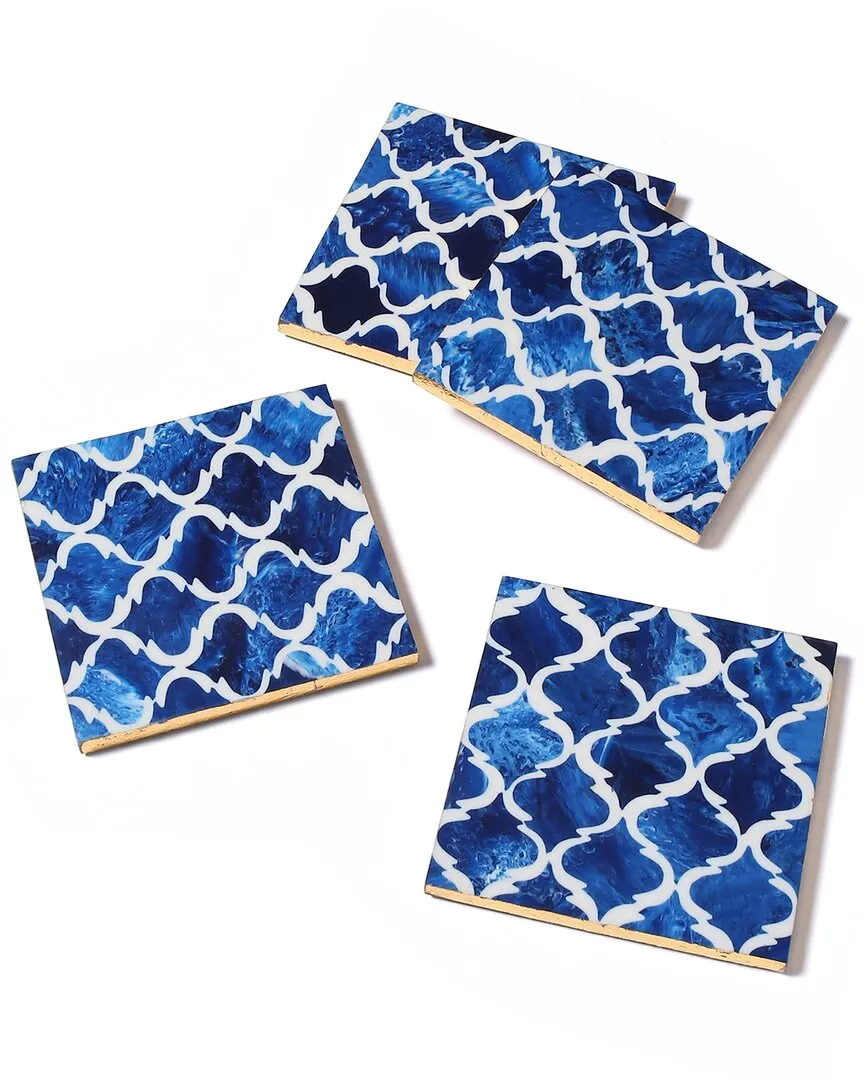 Set of 4 Resin Coasters - Blue