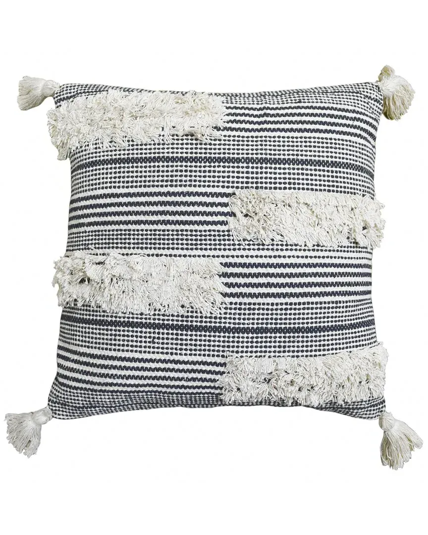 Shag Handwoven Cushion - Black, Cotton image