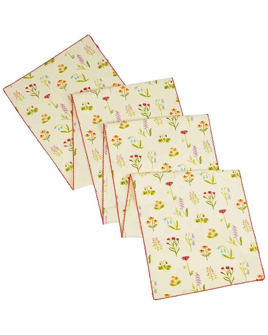 Spring Palette Block Print Table Runner - Multicolor, Cotton