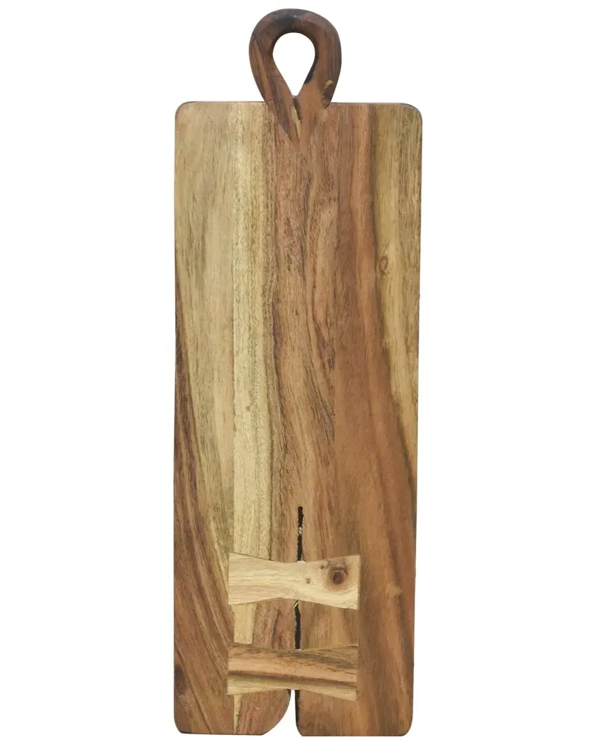 Teardrop Cheese Platter with Bow Tie Accent - Brown, Acacia Wood image