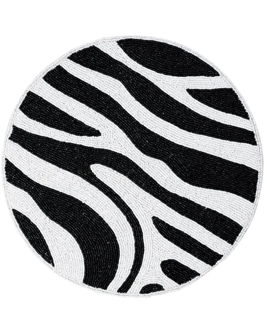 Zebra Placemat - Black, Glass Beads image