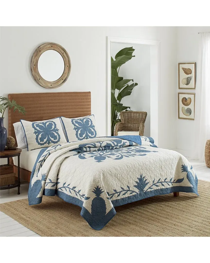 Aloha Pineapple Cotton Quilt - Blue