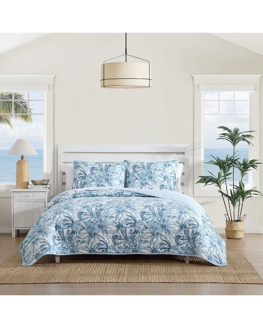 Aubrey Reversible Quilt Set - Blue, Cotton