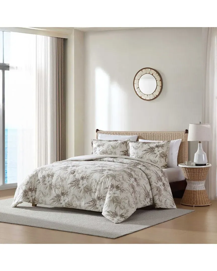Beachway Blooms Cotton Linen Comforter Set - Beige image