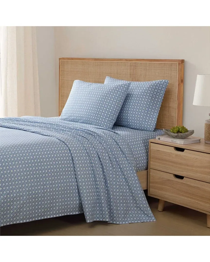 Diamond Isle Cotton Sheet Set - Blue image