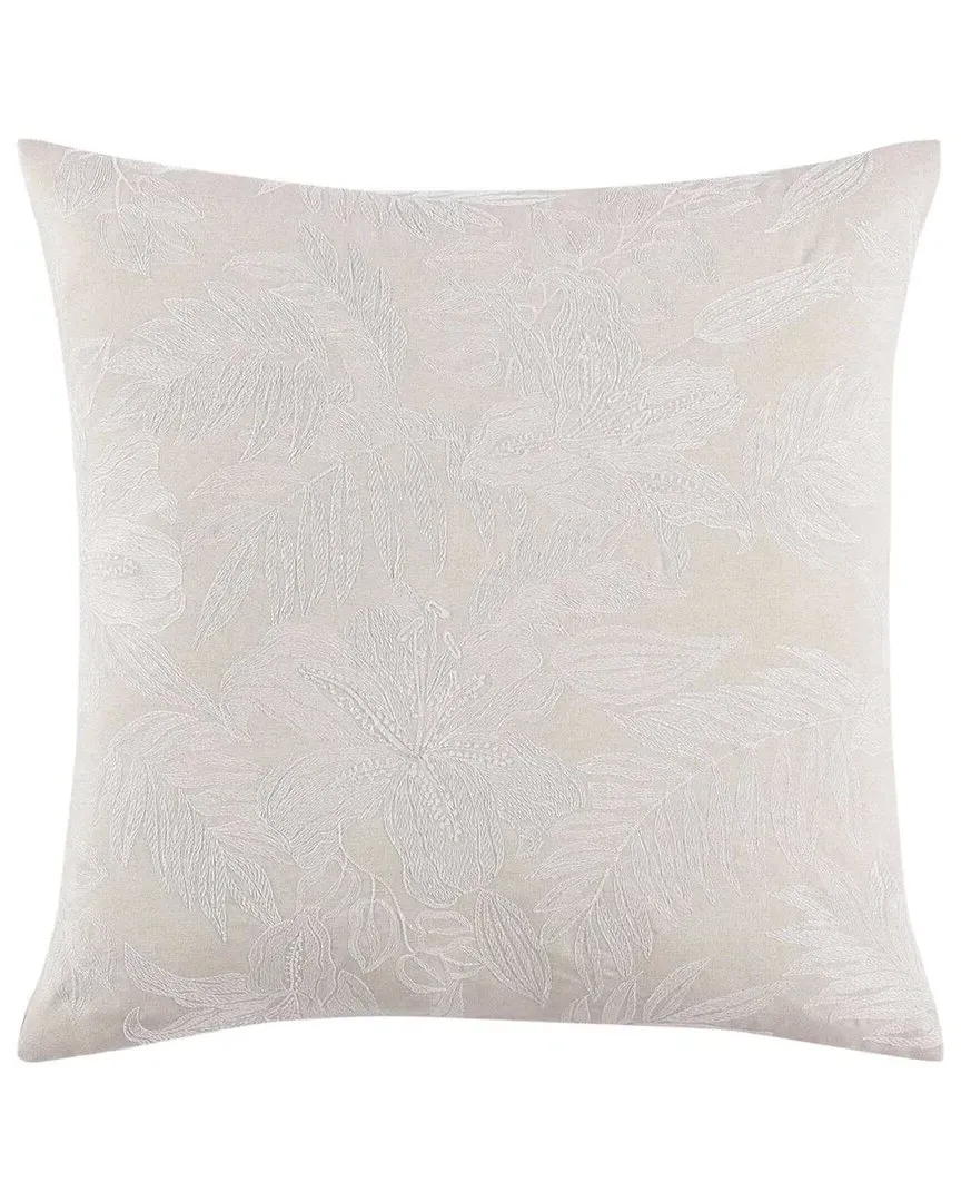 Island Estate Embroidered Floral Canvas Decorative Pillow image