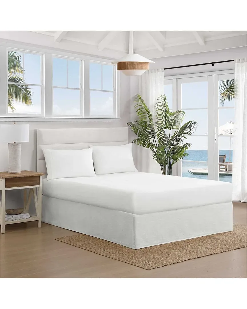 Island Estate Tailored Bedskirt - White, Polyester