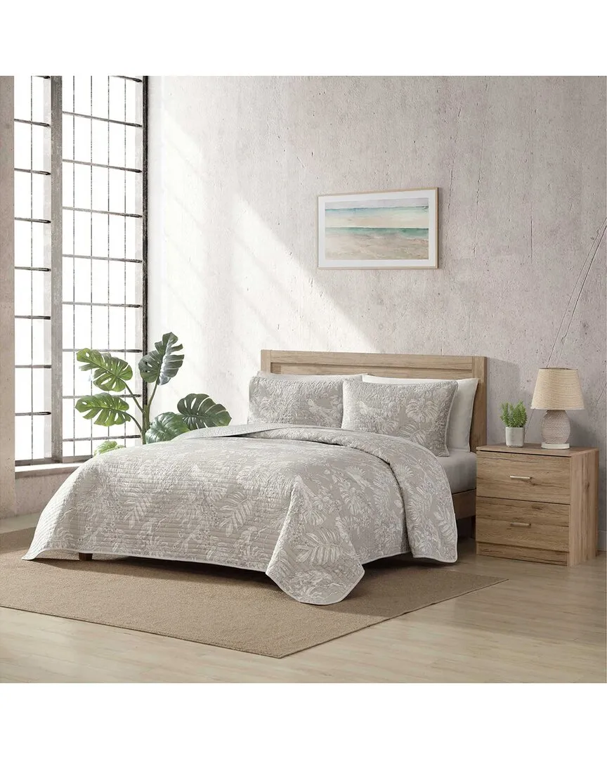 Jungle Toile Reversible Quilt Set - Beige, Cotton image