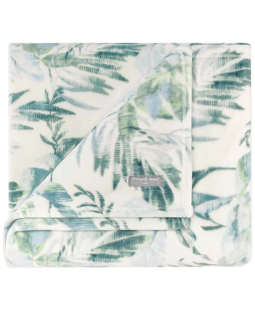 Leaves Castaway Throw - White/Green, Polyester image