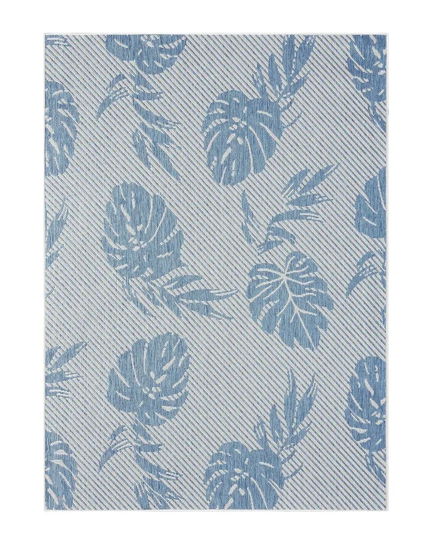 Palm Coastal Indoor/Outdoor Rug - Blue, Polypropylene