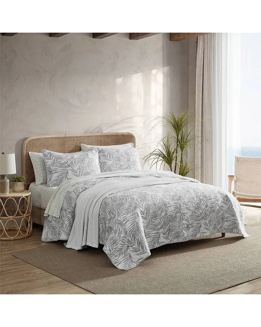 Palmday Reversible Quilt Set - Grey, Cotton image