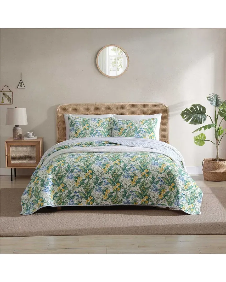 Paradise Point Reversible Quilt Set - Blue, Cotton