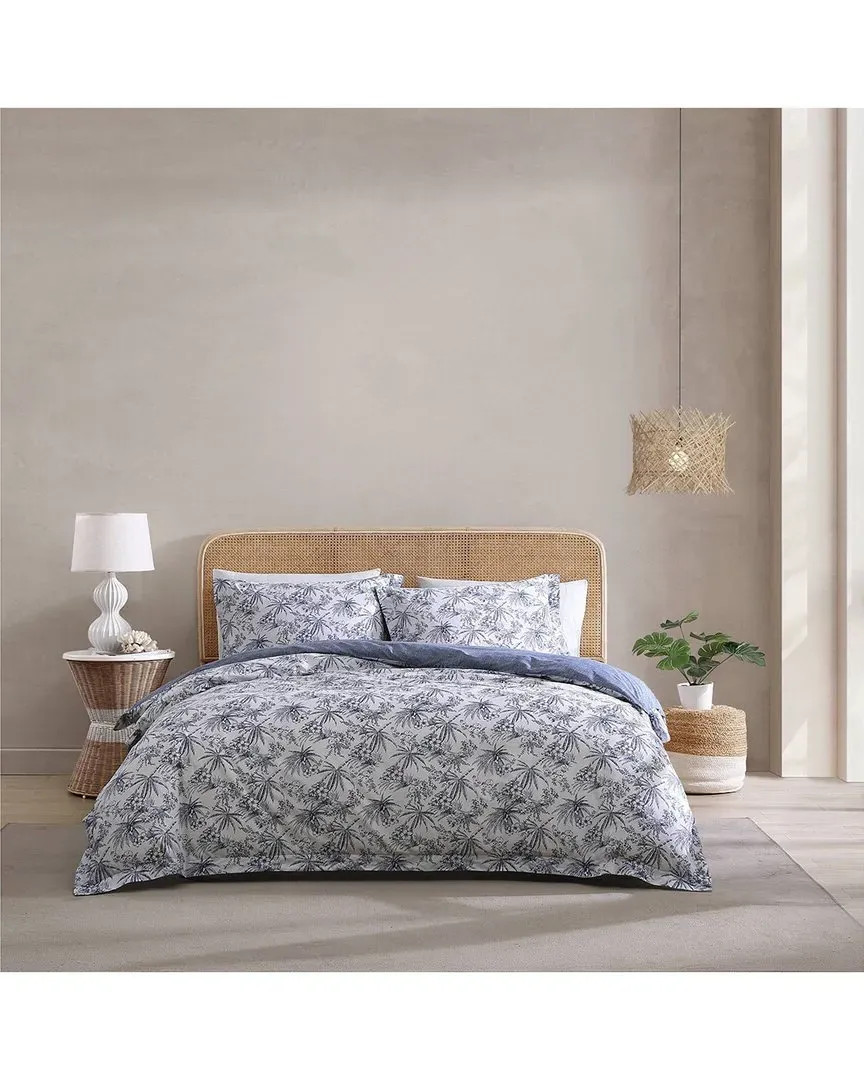Pen & Ink Percale Duvet Cover Set - Indigo, Cotton