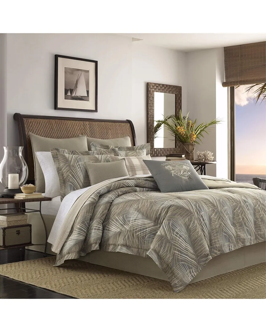 Raffia Palms Comforter Set - Brown, Cotton