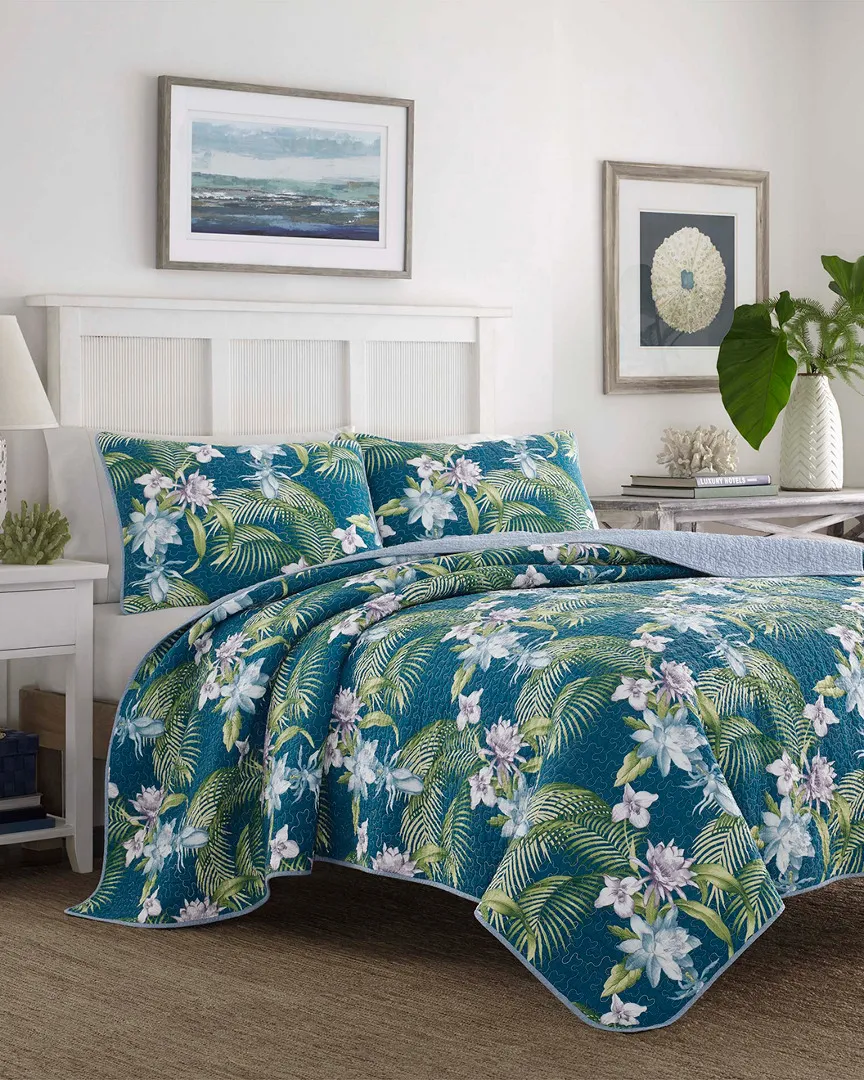 Southern Breeze Cotton Quilt Set - Blue/Green image