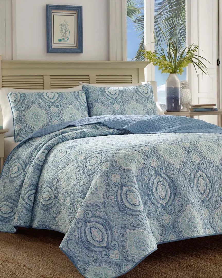 Turtle Cove Quilt Set - Caribbean Blue, Cotton image