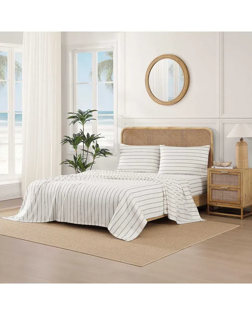 Vida Stripe Sateen Sheet Set - Brown, Cotton image