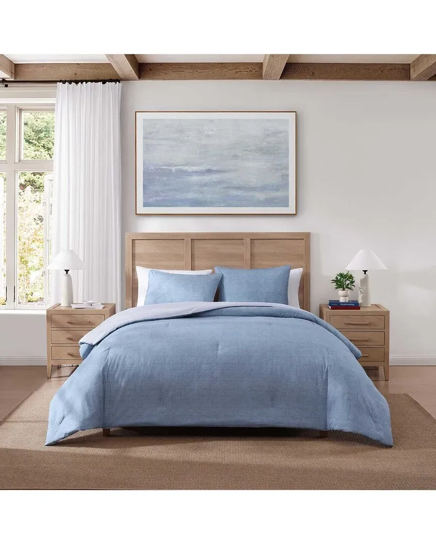 180 Thread Count Percale Duvet Set - Stonewash Blue, Cotton image