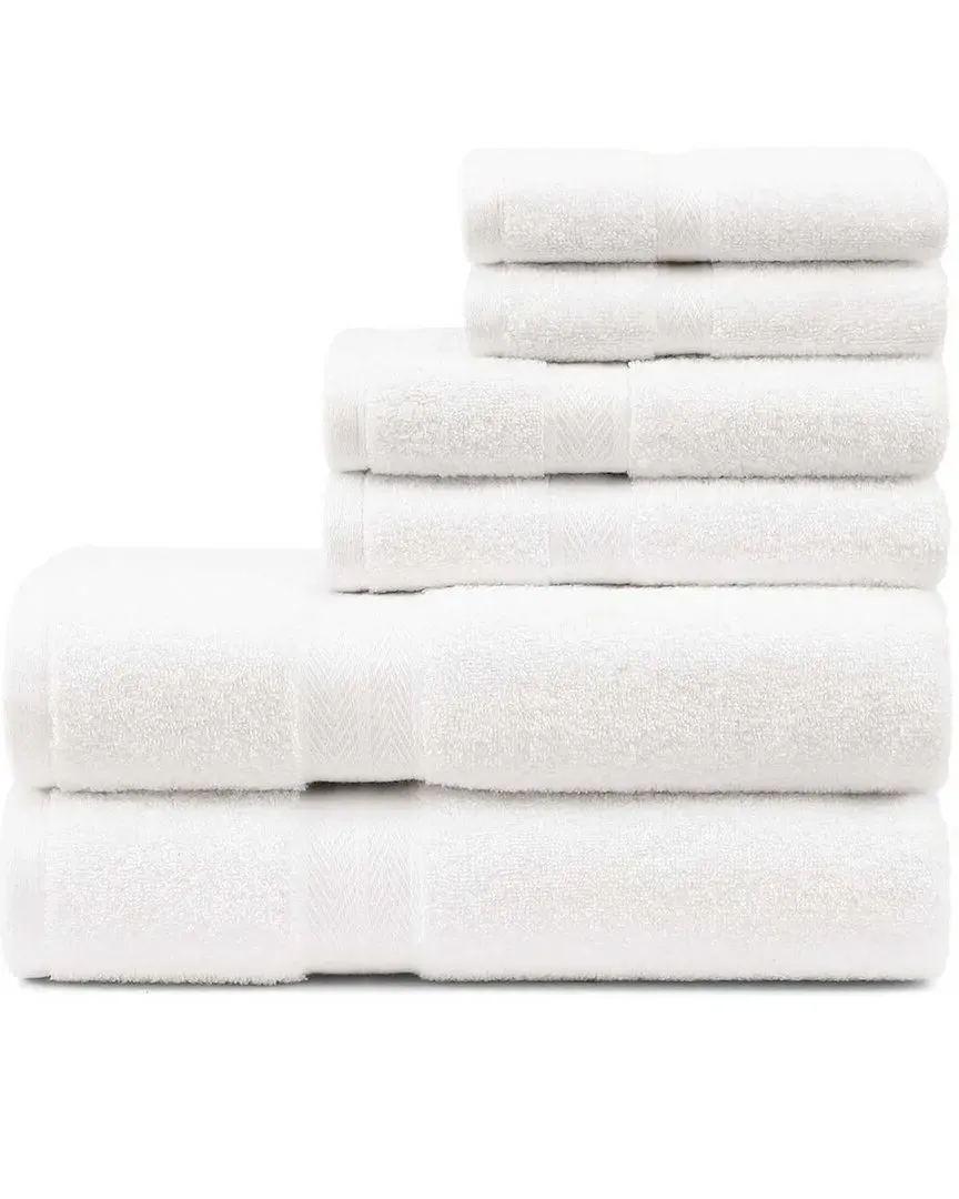 200 Thread Count 6pc Towel Set - White, Cotton