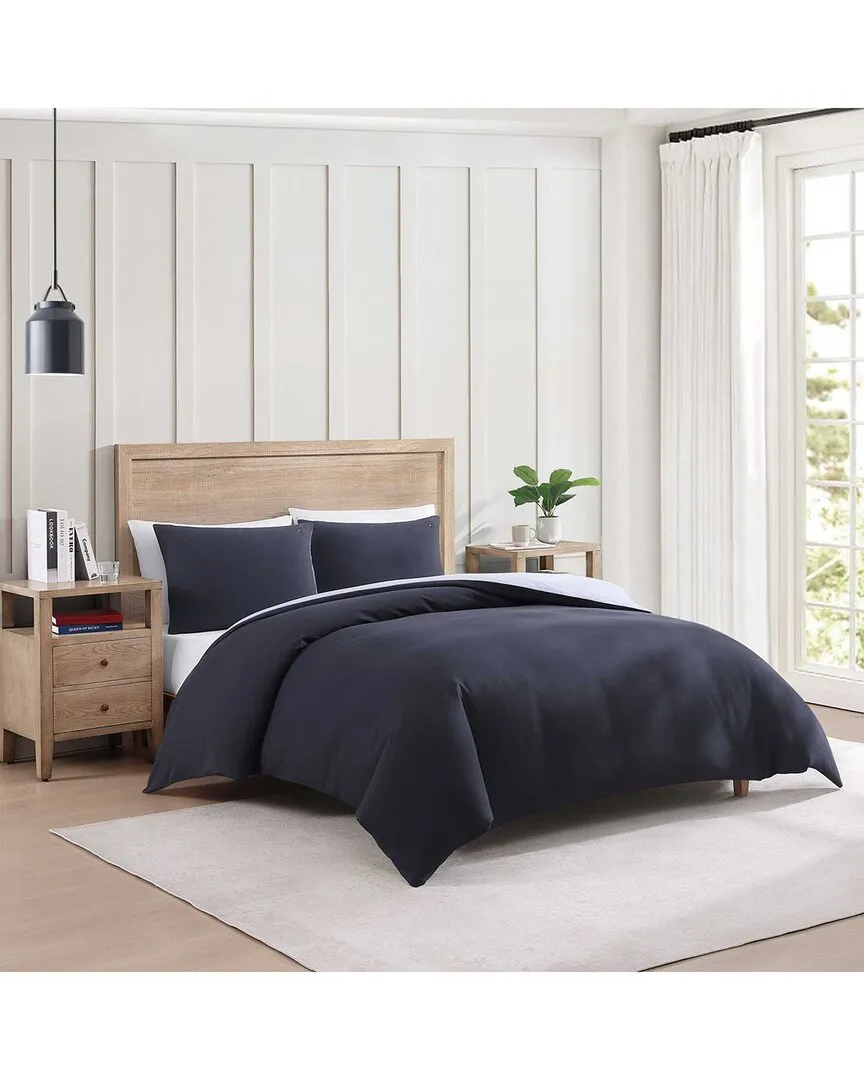 Micro Pique Comforter Bedding Set - Navy, Cotton Blend image