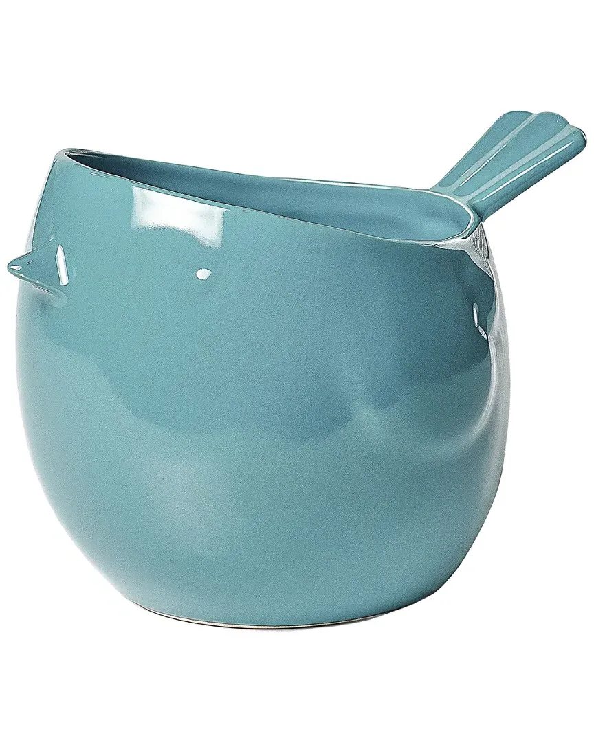 Finch Bird Ceramic Planter - Teal image