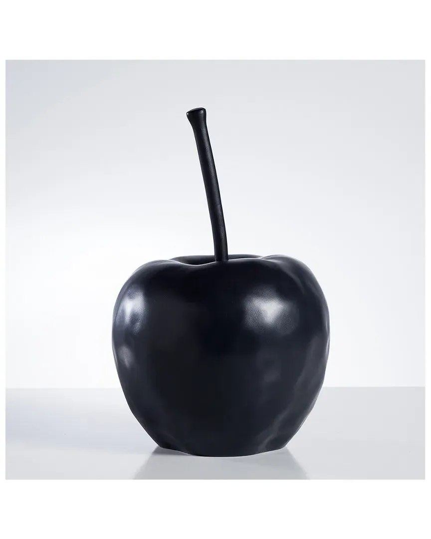 Grand Apple Oversized Decor Statue - Black, Resin image