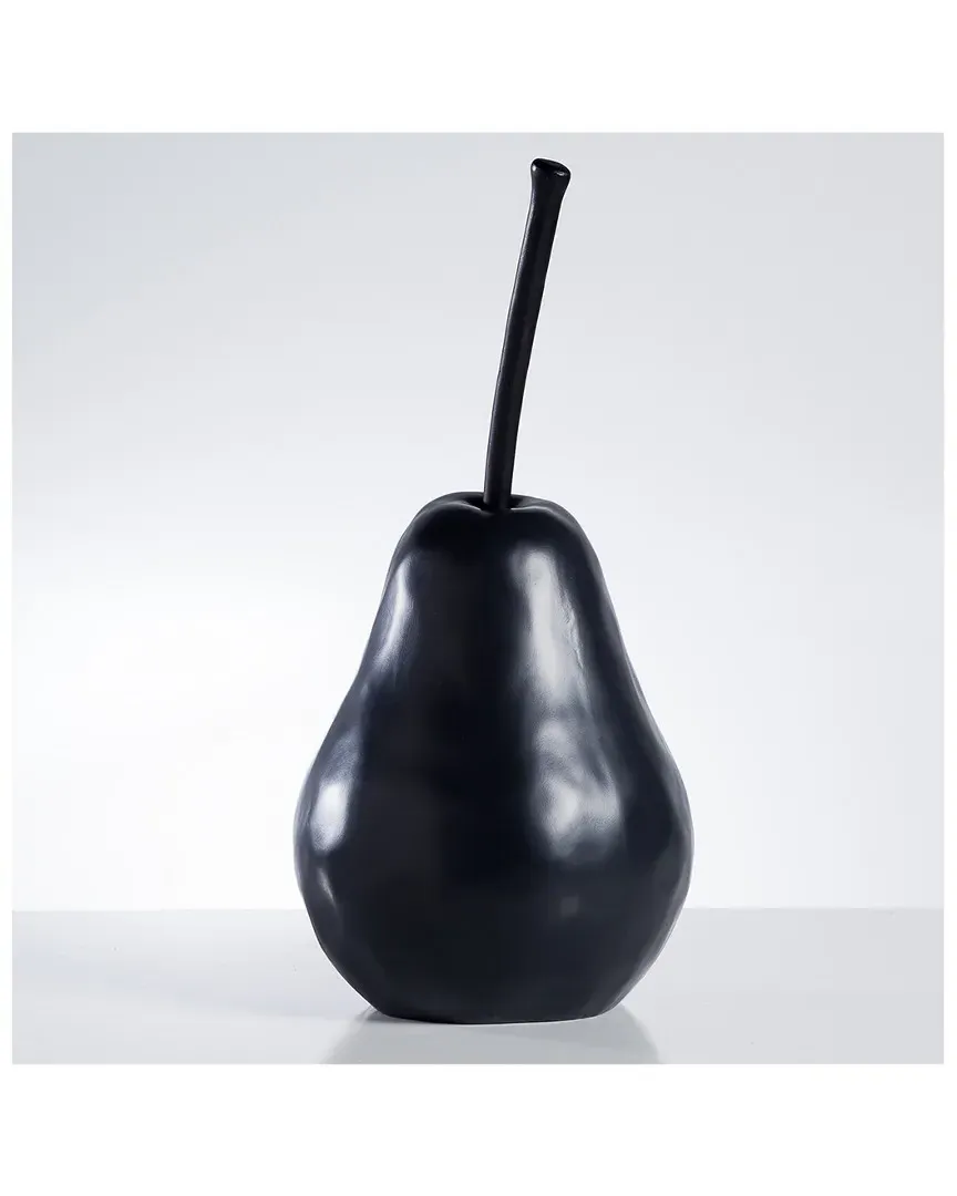 Grand Pear Oversized Decor Statue - Black, Resin image