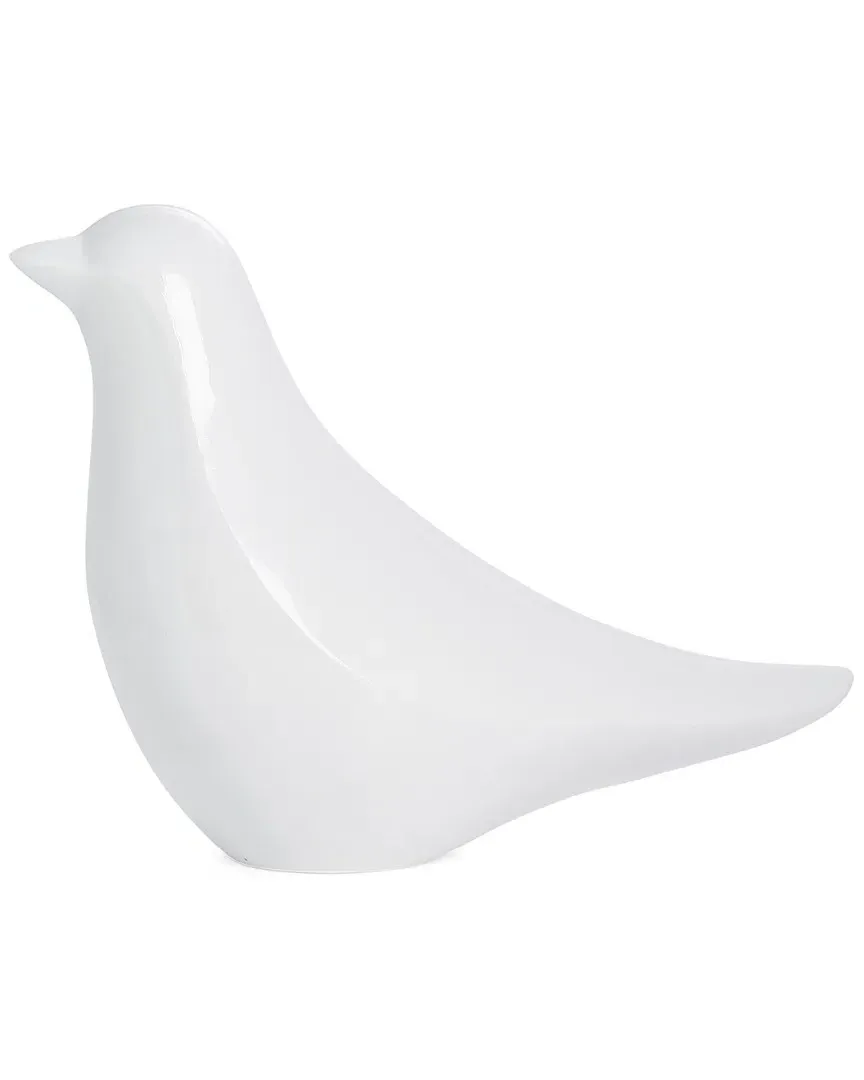 Large Finch Bird Decor - White, Polystone
