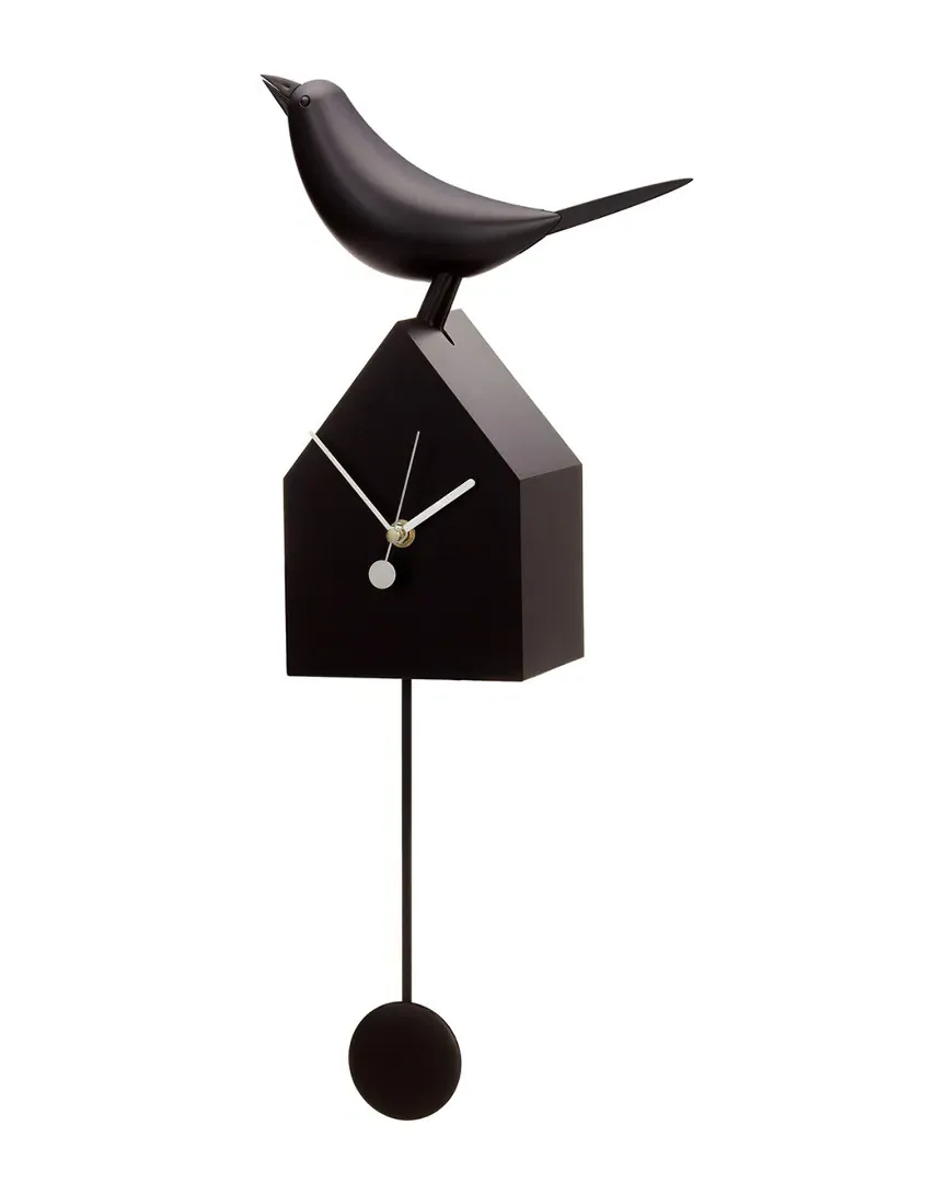 Motion Birdhouse Clock with Removable Pendulum - Black