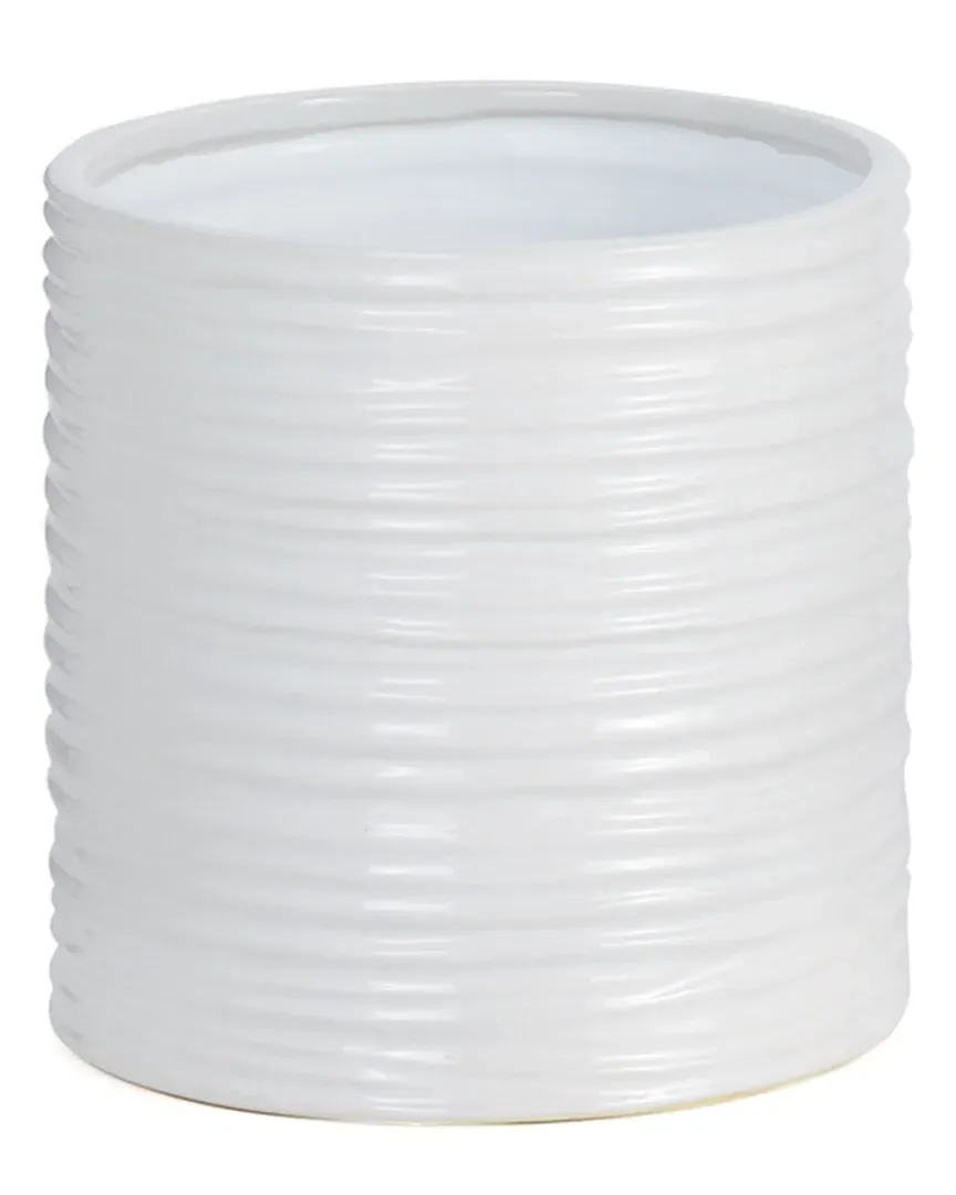 Ripple Cylinder Vase - White, Ceramic image