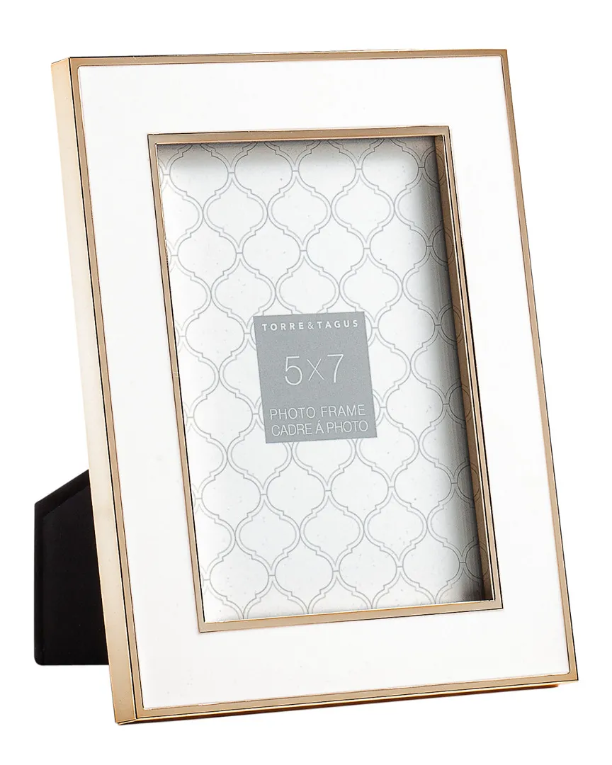Torre & Tagus Regis Picture Frame with Gold Trim - White image