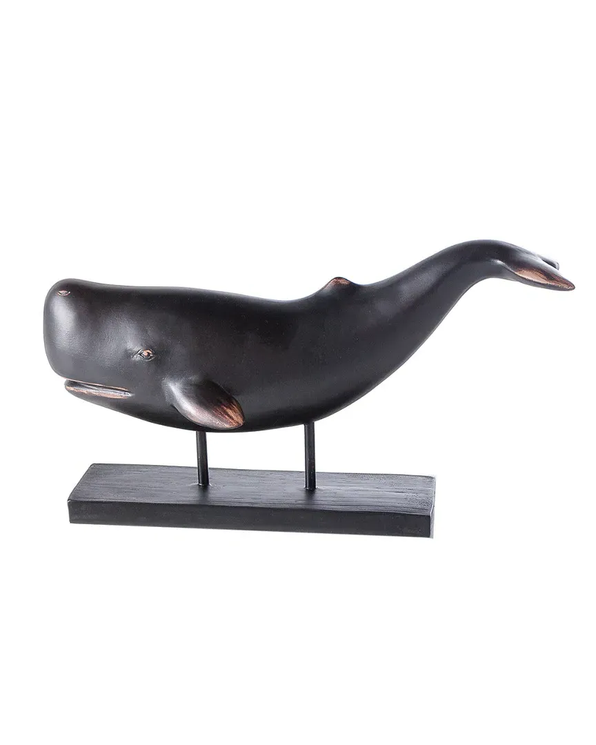Whale Resin Decor Statue - Brown image
