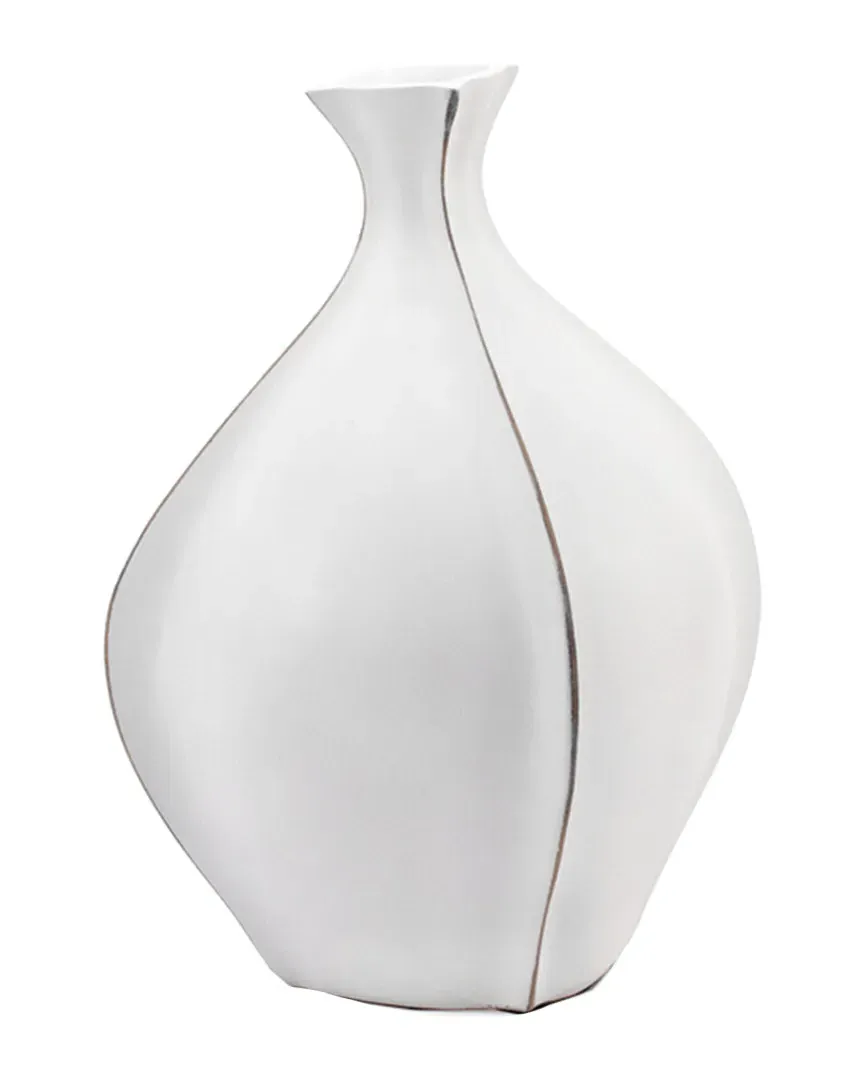 Whimsical Gourd Wide Vase - White, Resin