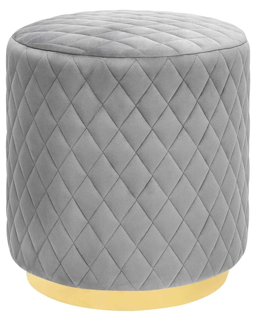 Abir Velvet Ottoman - Grey image