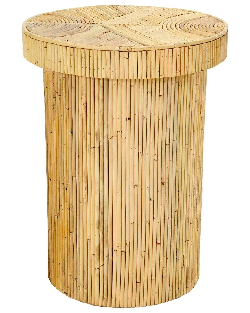 Acadia Rattan Side Table - Natural, Mahogany