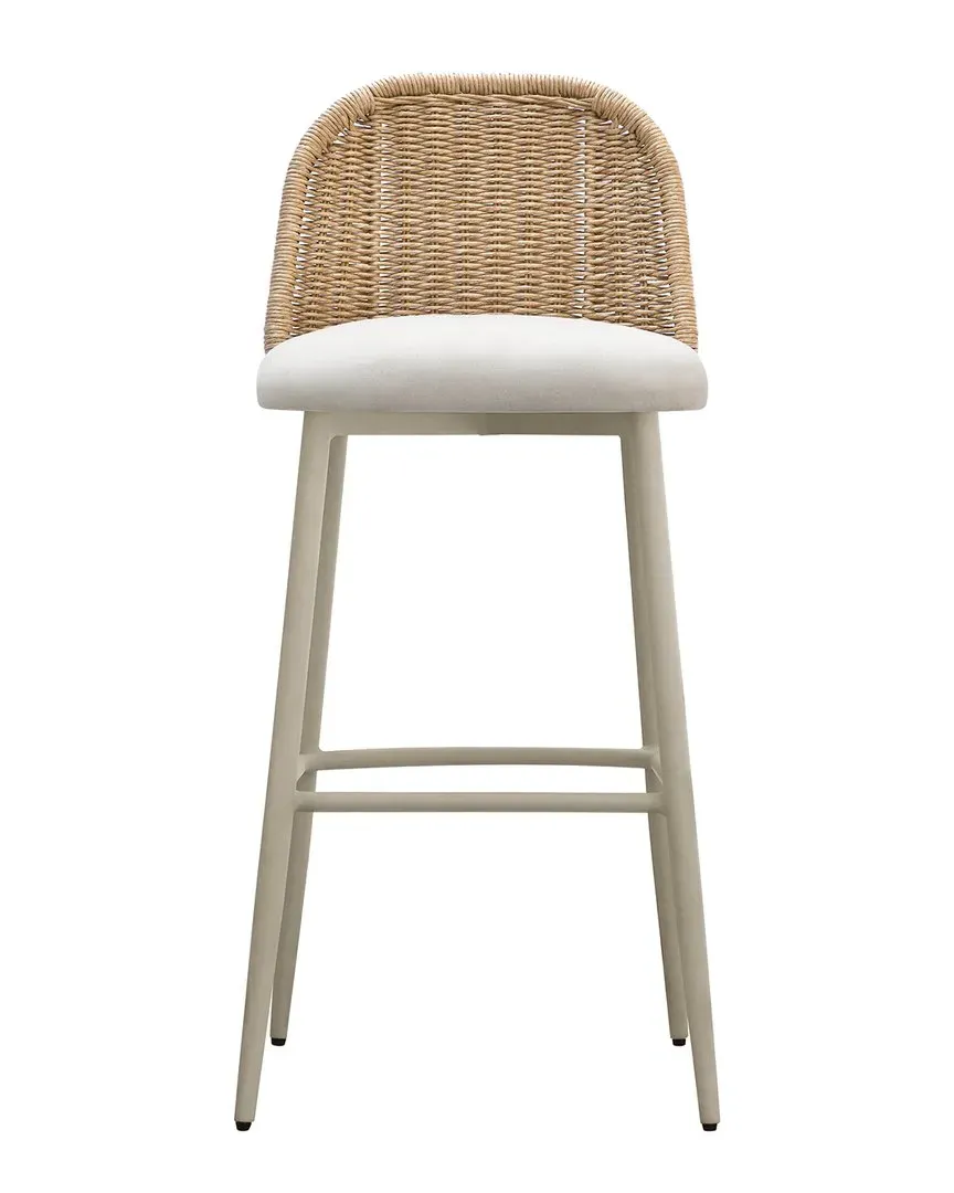 Alexa Outdoor Barstool - Cream, Wicker image