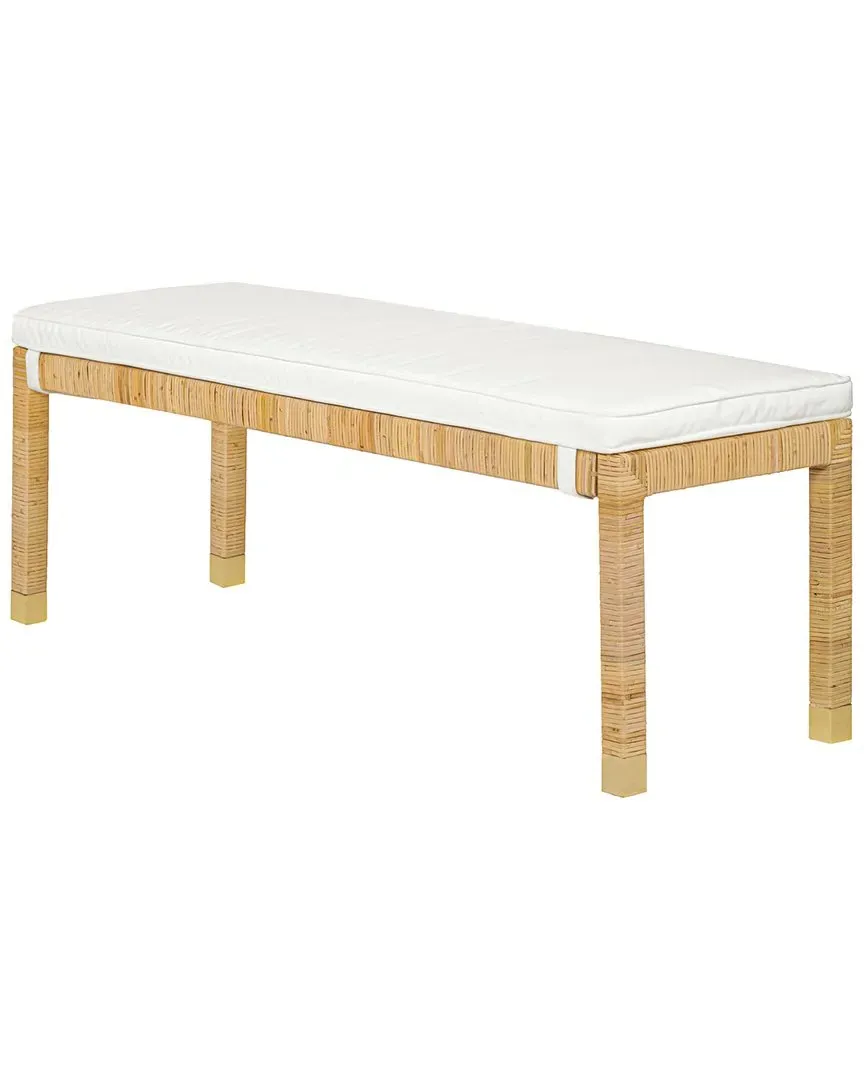 Amara Woven Rattan Bench - Natural, Mahogany