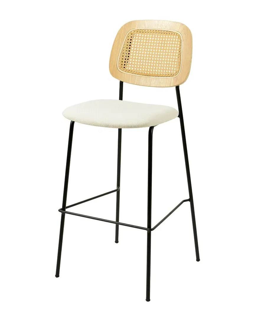 Anais Natural Rattan Counter Stool Set of 2 - Black image