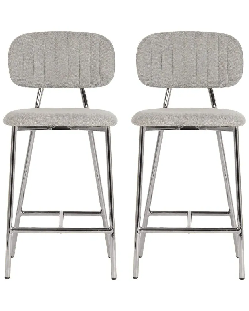 Ariana Counter Stools Set of 2 - Grey, Linen image
