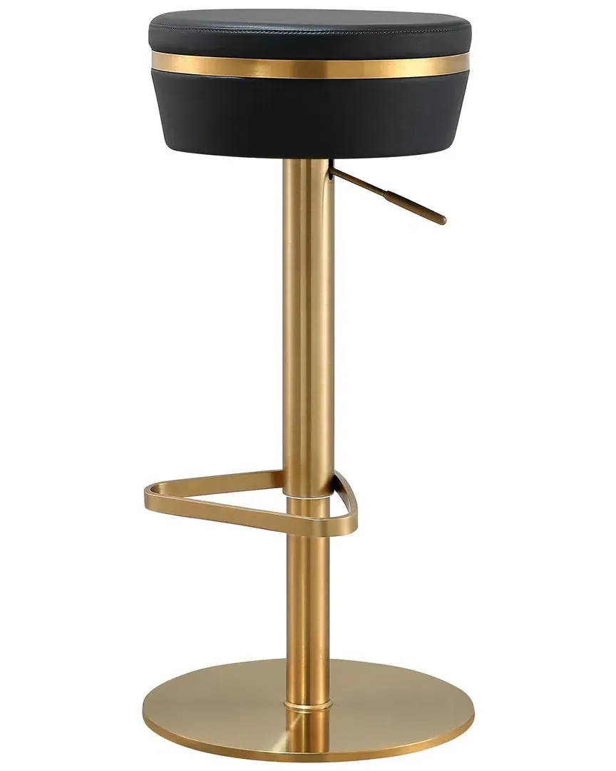 Astro Adjustable Stool - Black, Vegan Leather
