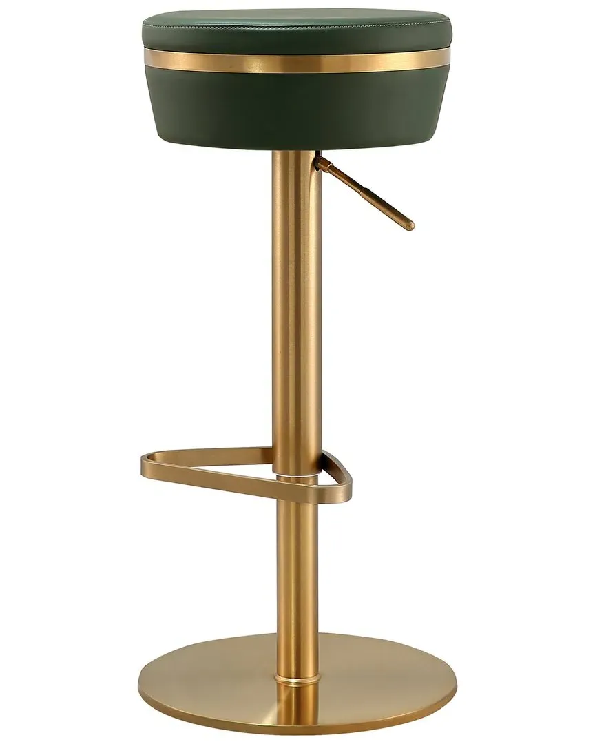 Astro Adjustable Stool - Green, Vegan Leather