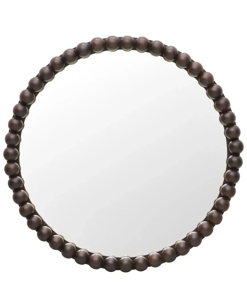 Baria Round Wall Mirror - Brown