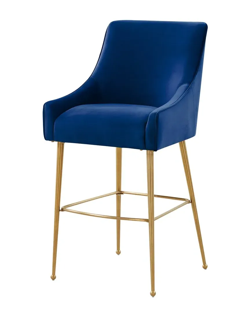 Beatrix Counter Stool - Navy, Velvet